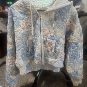 TF Floral Quilted Zip Hoodie